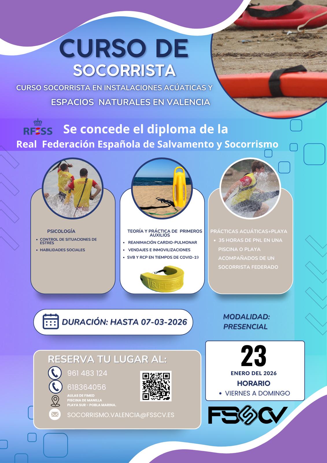 Curso Socorrista Valencia 03/26V