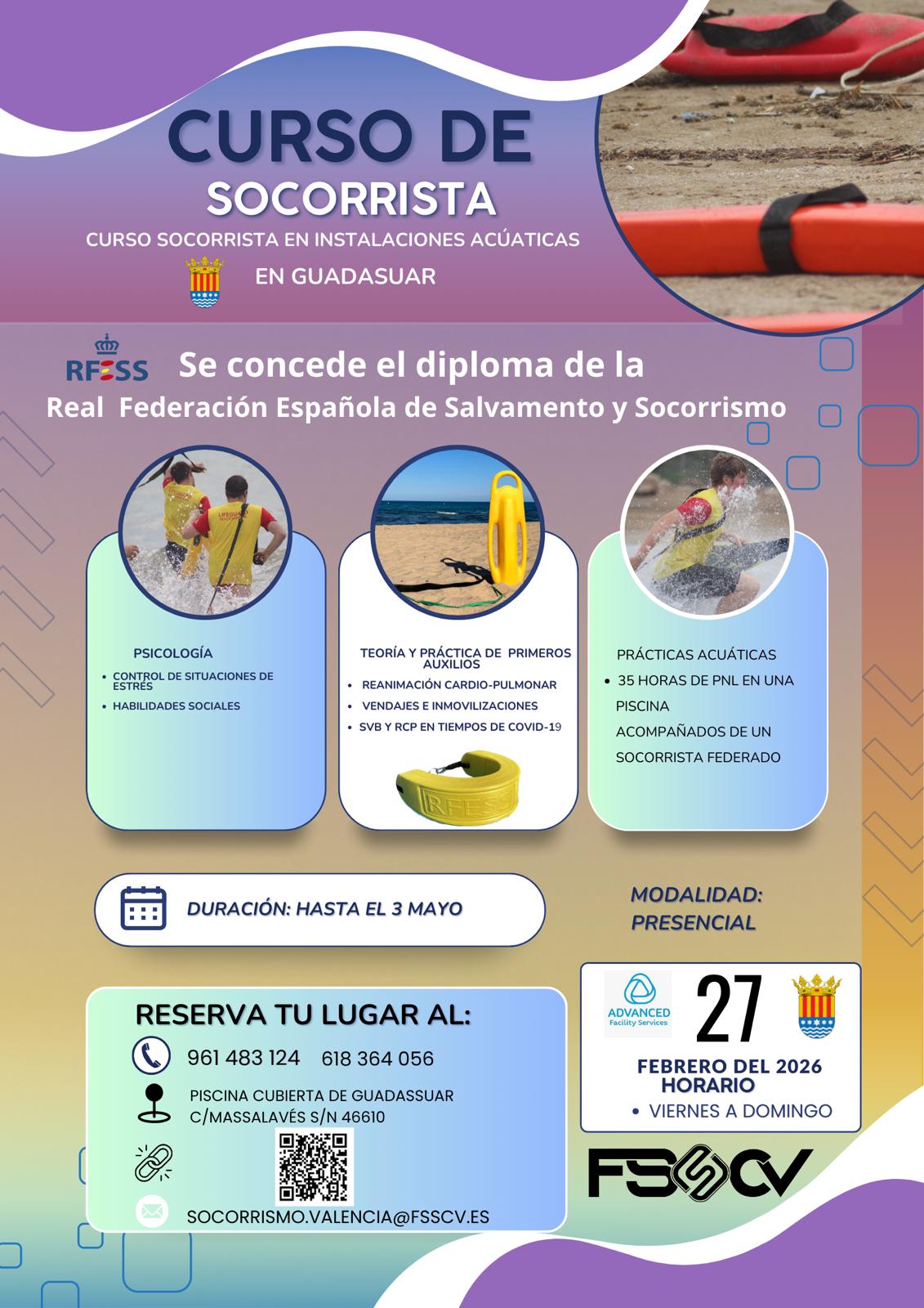 Curso Socorrista Instalaciones Acuáticas Guadassuar 06/26V