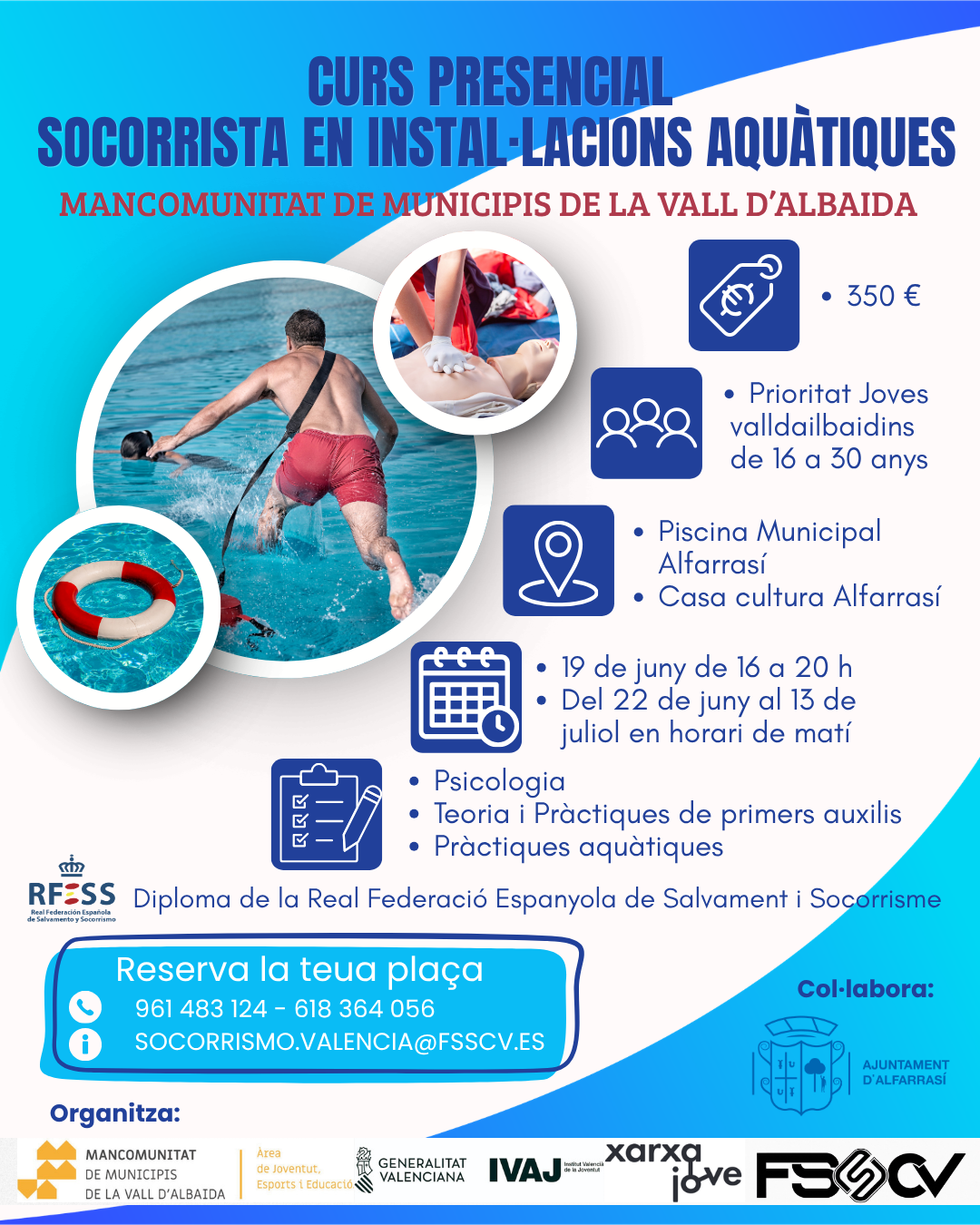 Curso Socorrista Instalaciones Acuáticas Mancomunitat de la Vall d'Albaida 09/26V